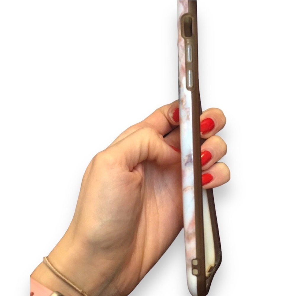 iPhone 6 Plus Pink White Blue Ivory Marble Rubber Soft Phone Case